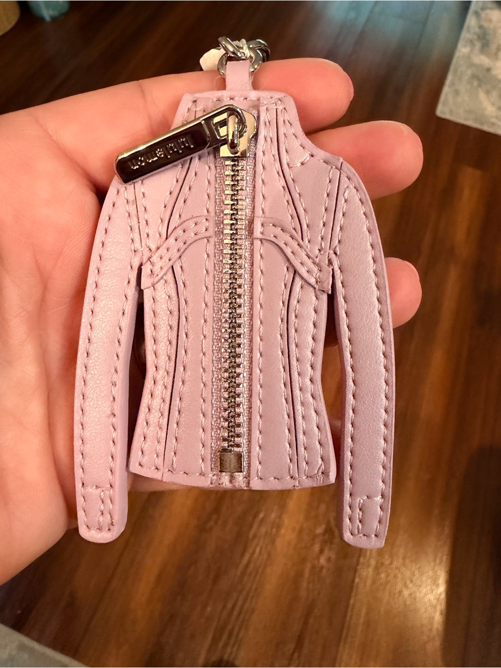 Lululemon pink Jacket Keychain Charm